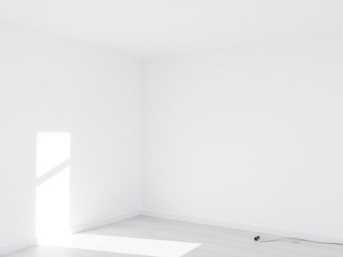 Smooth finished drywall in bright interior