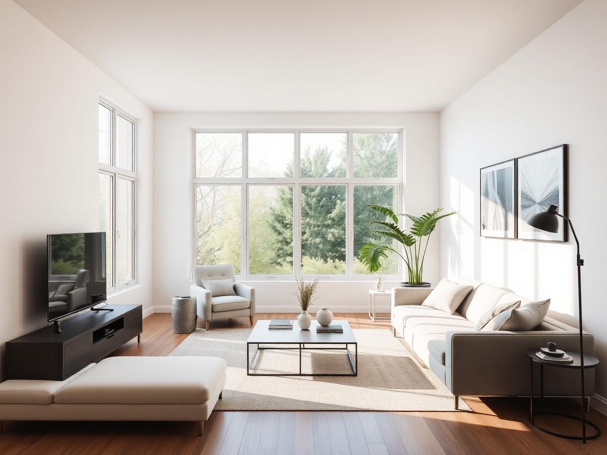 Freshly painted bright living room